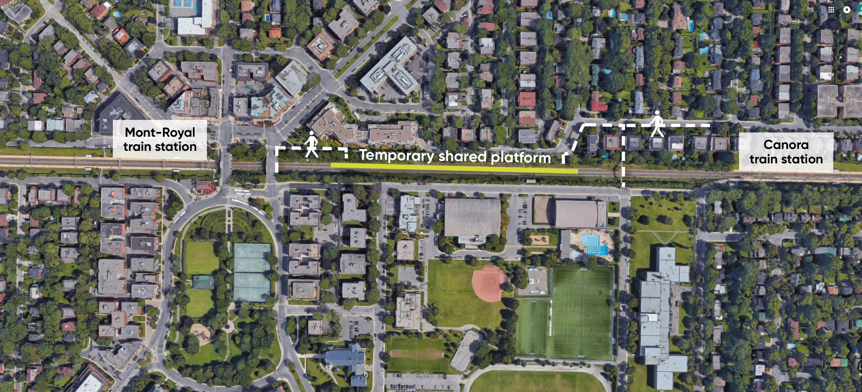 Temporary platform Canora-Mont-Royal