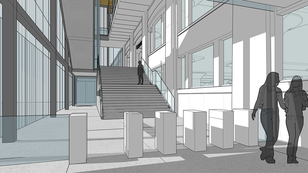 Entrance view of the Griffintown - Bernard-Landry station