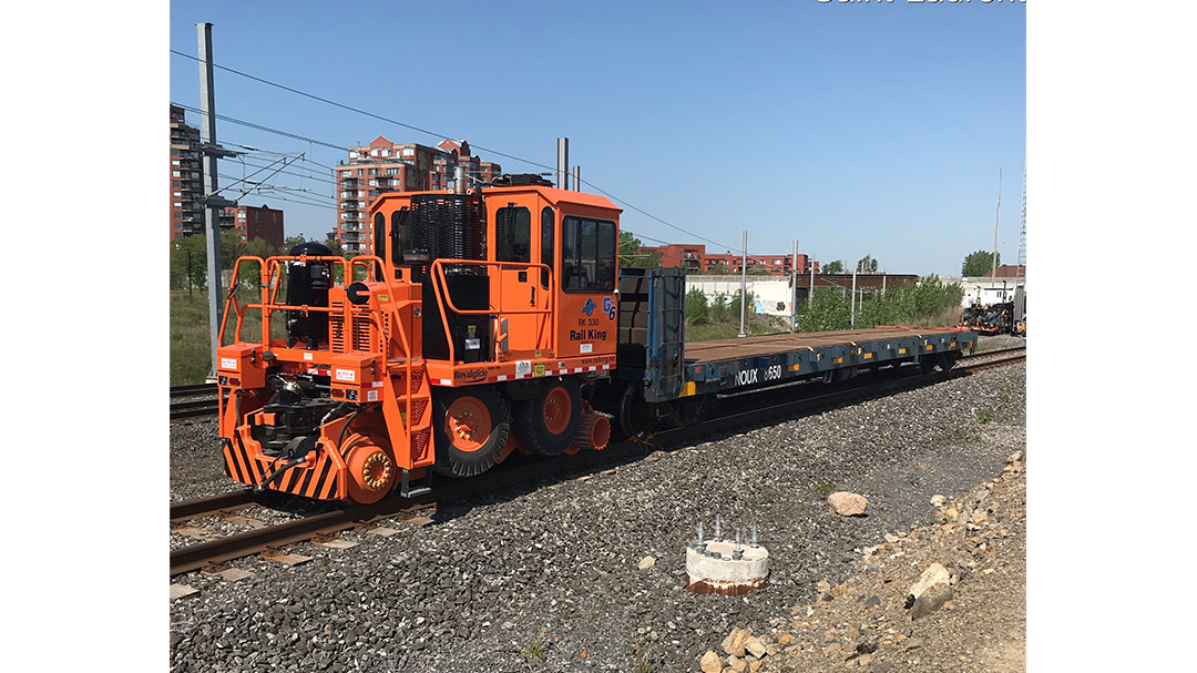 The railcars that will be used to transport the excavated material