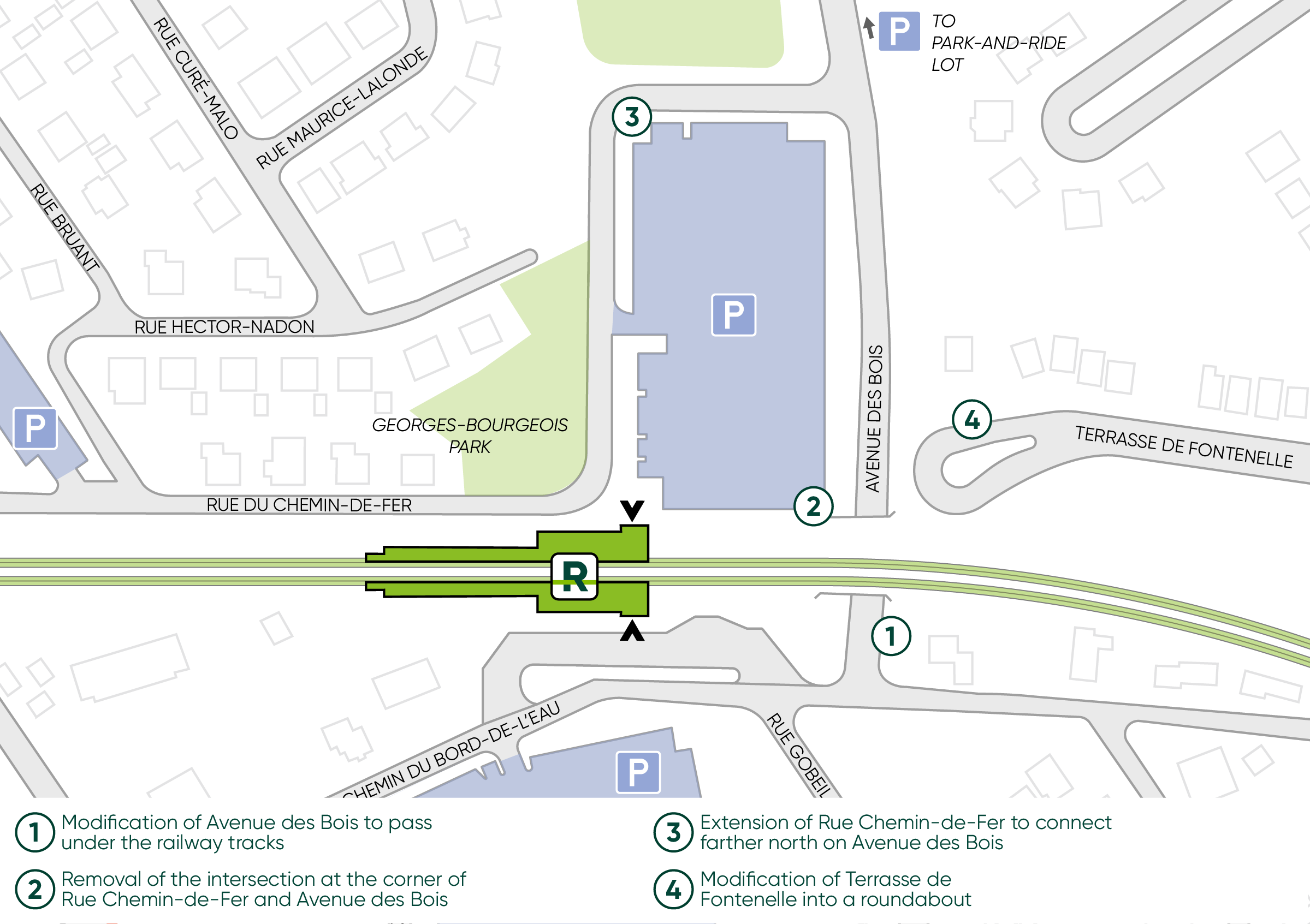 Site plan of the Sainte-Dorothée station