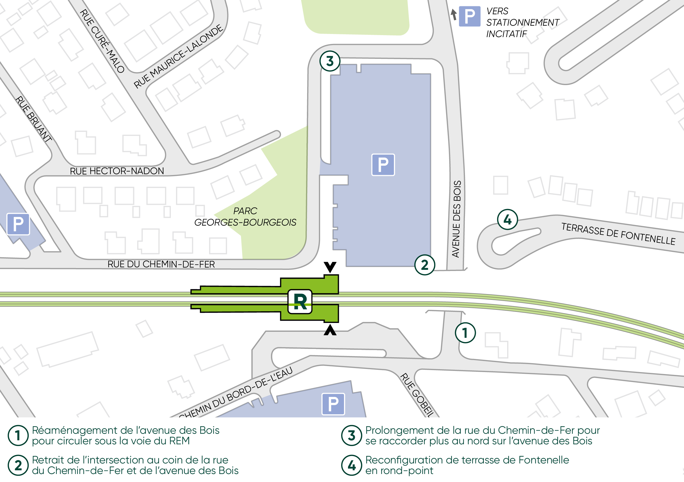 Plan d'implantation de la station Sainte-Dorothée