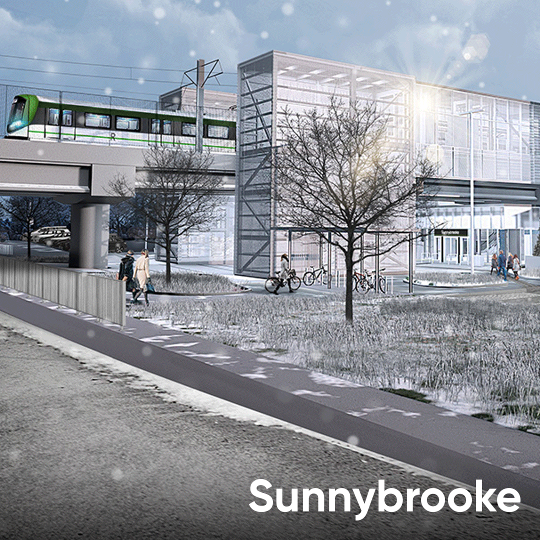 Rendering of station in the area