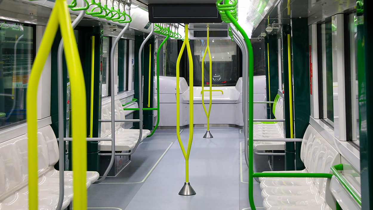 Photo of the interior of the REM car by JF Savaria