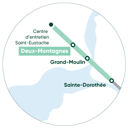 Carte de la zone des essais dynamiques sur la Rive-Nord