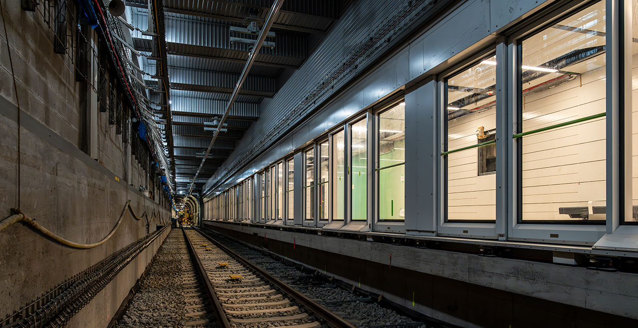 Photo dans le tunnel des portes palières