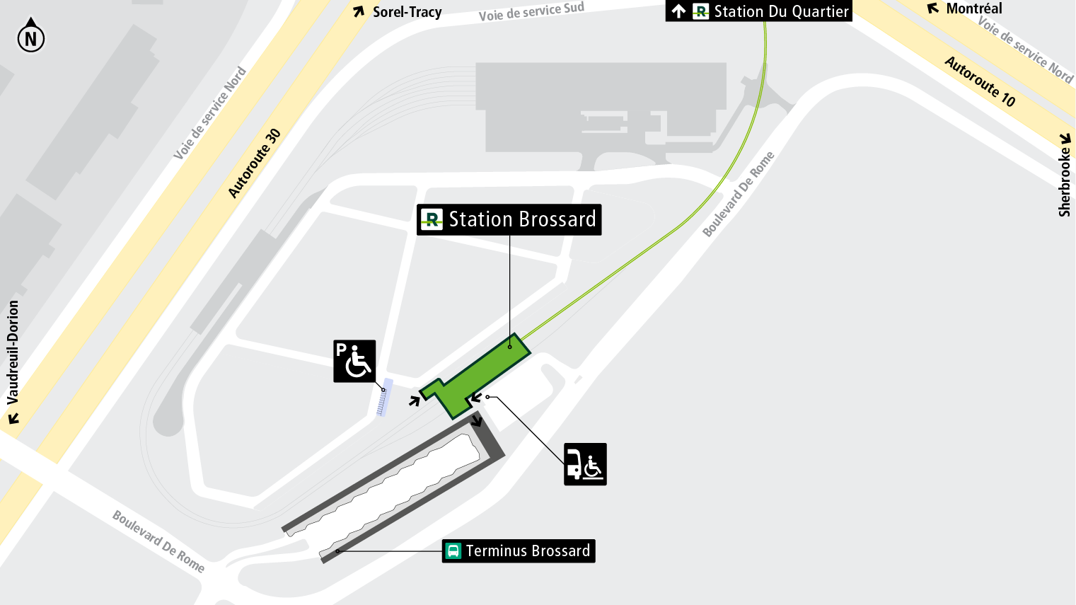 Carte d'accès station Brossard en transport adapté
