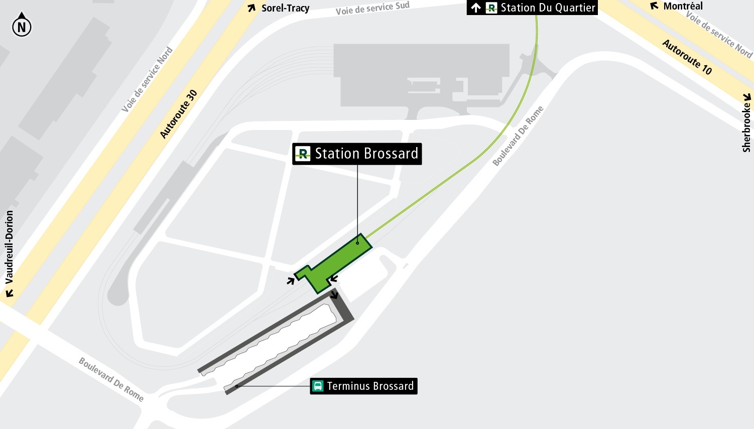 Carte d'accès station Brossard en transport collectif