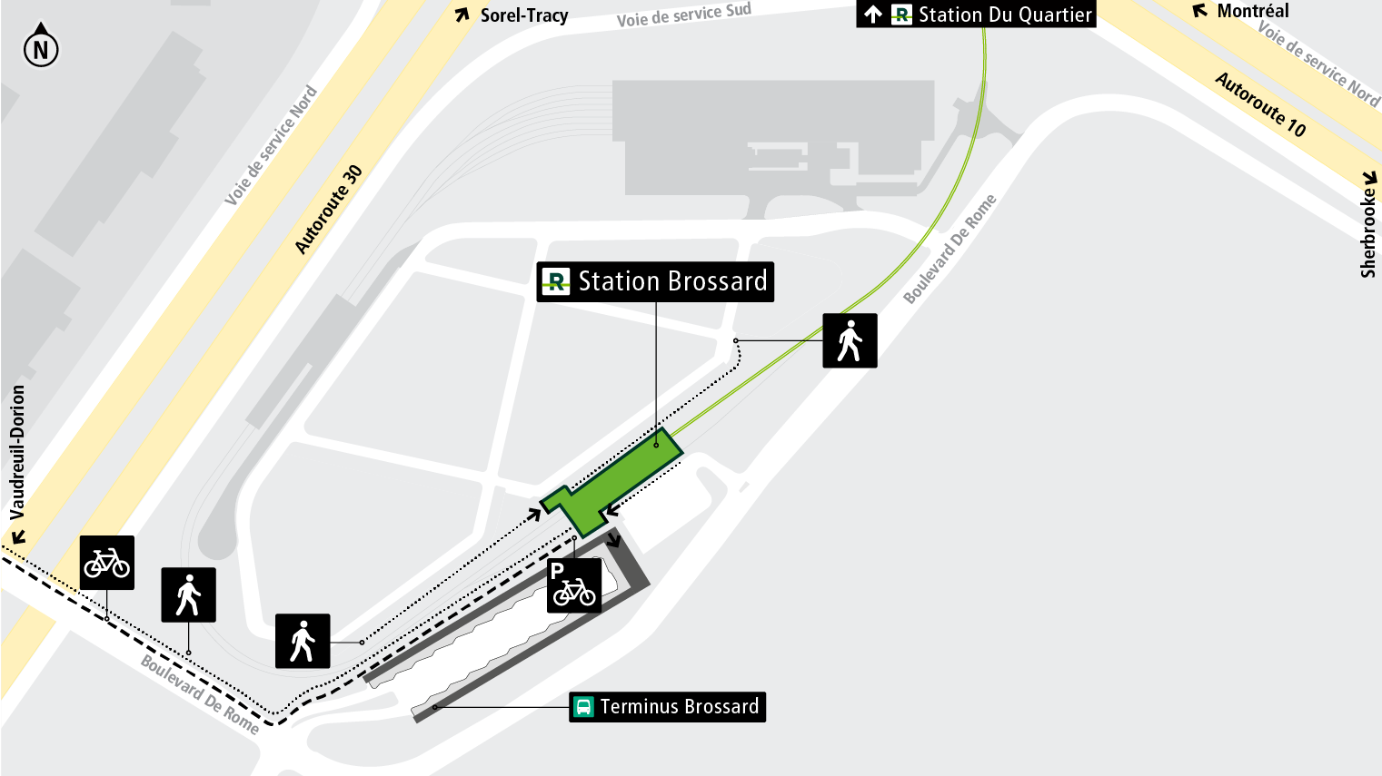 Carte d'accès station Brossard à vélo et à pied