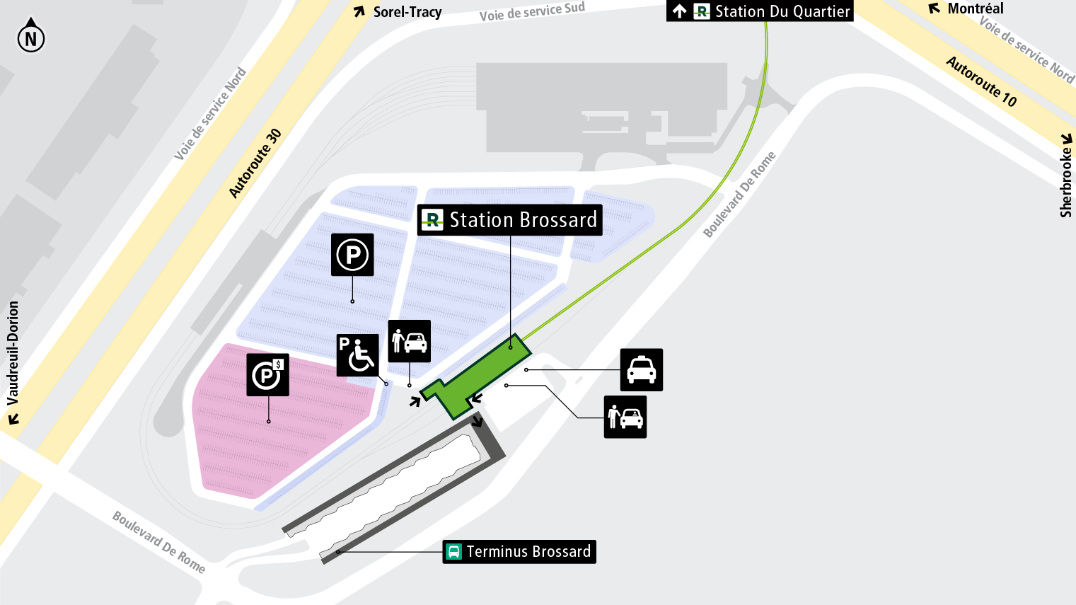 Carte d'accès station Brossard en auto