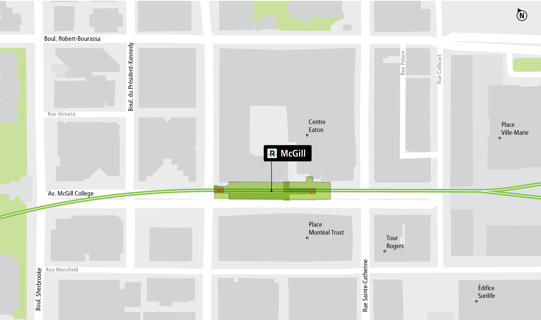 McGill station access map by paratransit