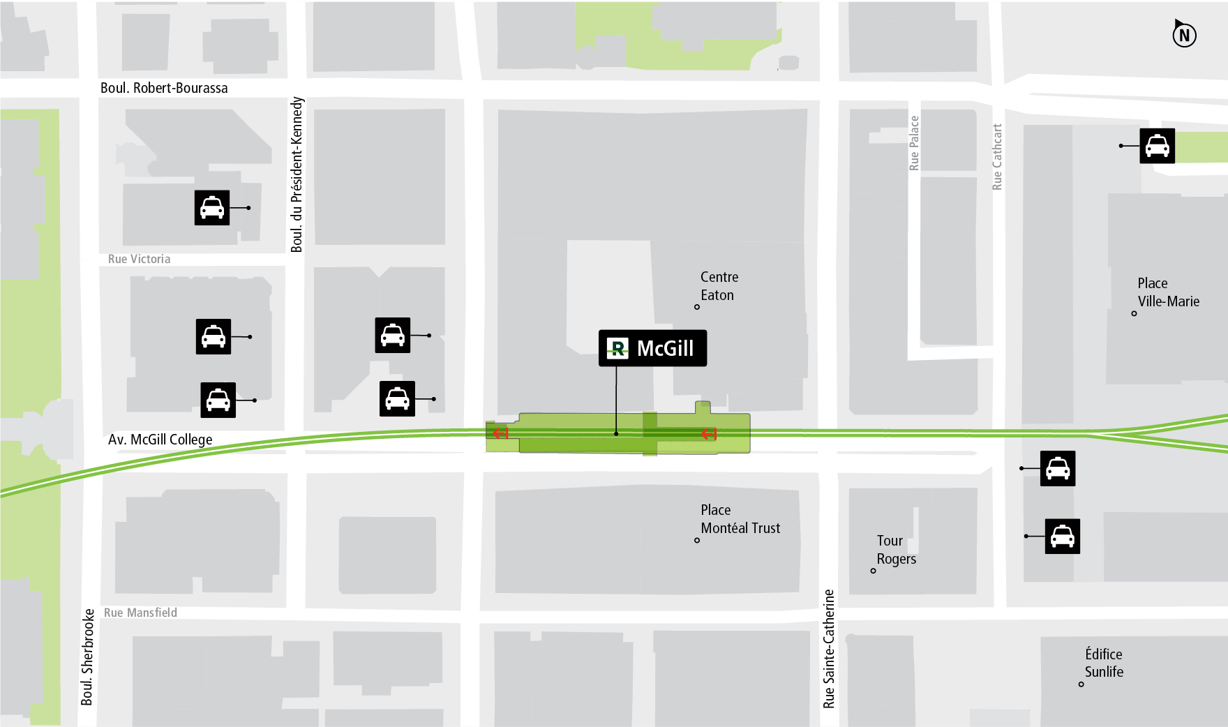 McGill station access map by car