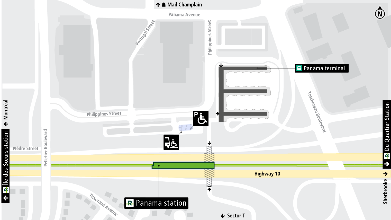 Panama station access map by paratransit