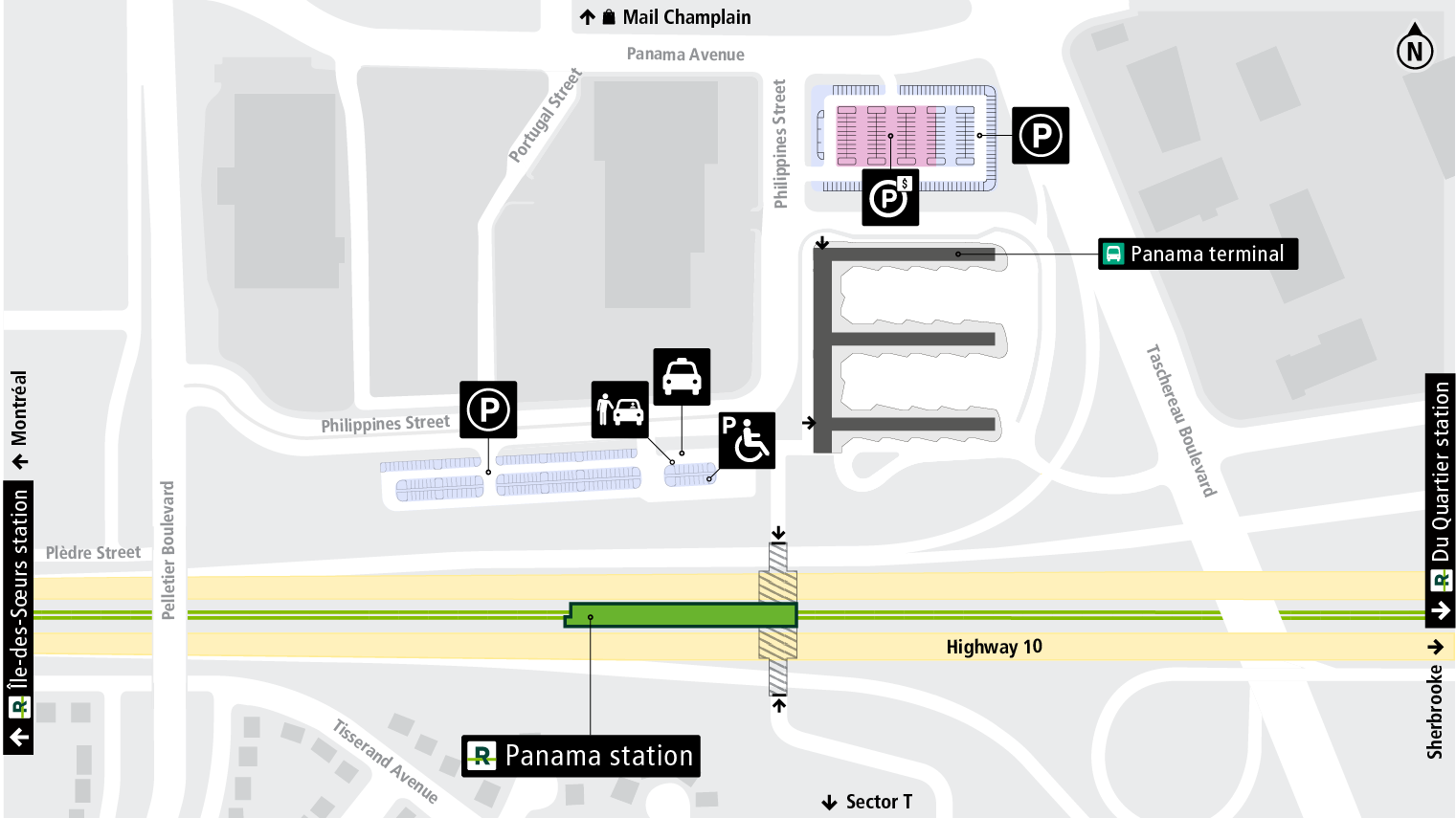 Panama station access map by car