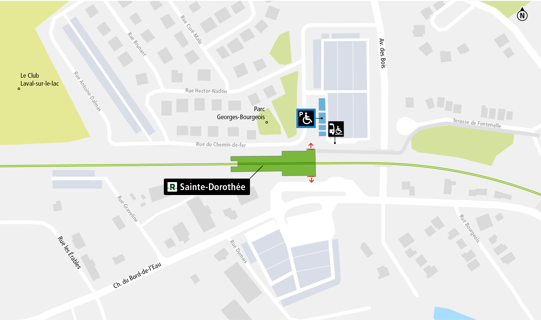 Sainte-Dorothée station access map by paratransit