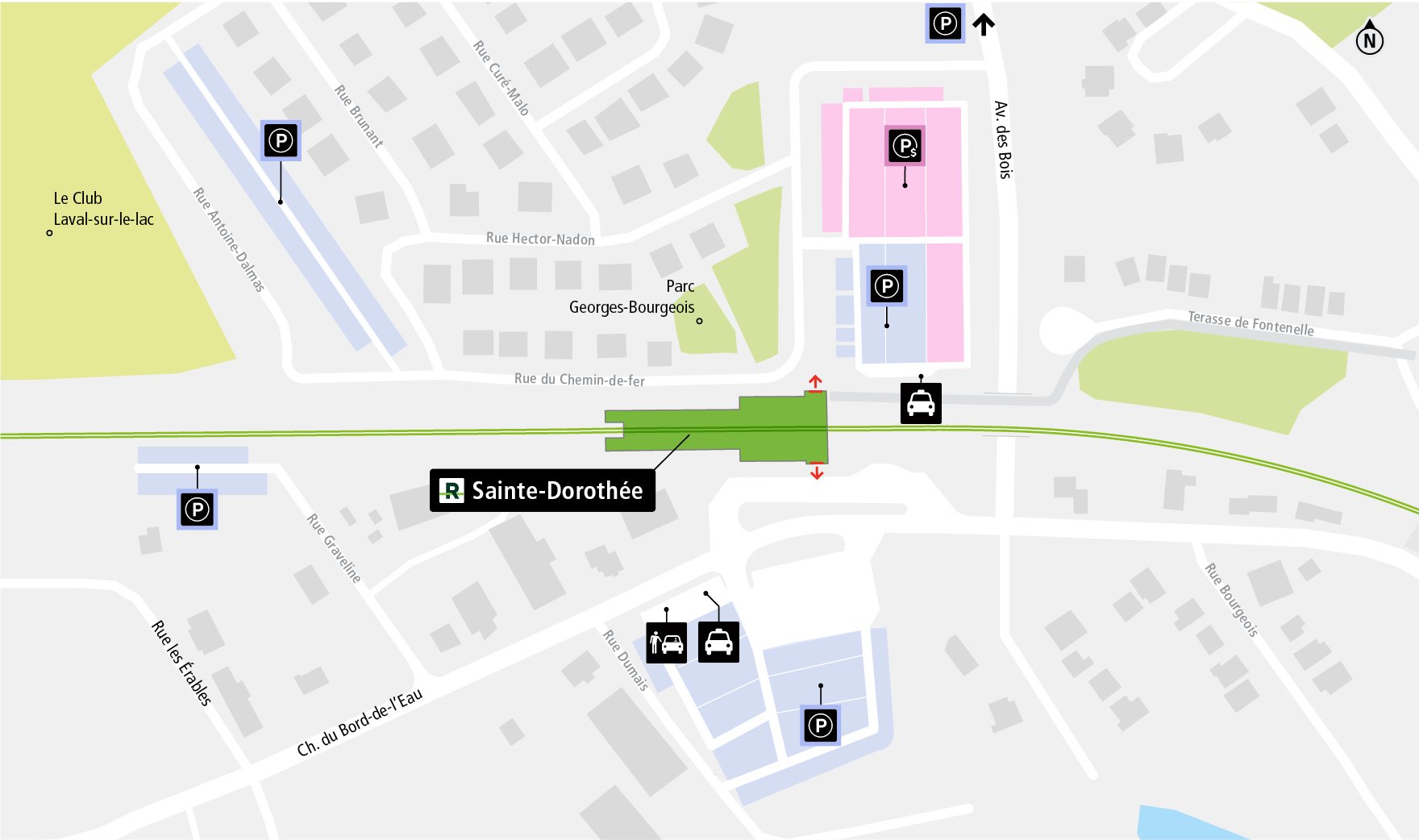 Sainte-Dorothée station access map by car