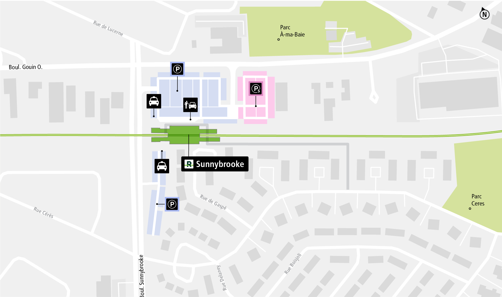 Sunnybrooke station access map by car