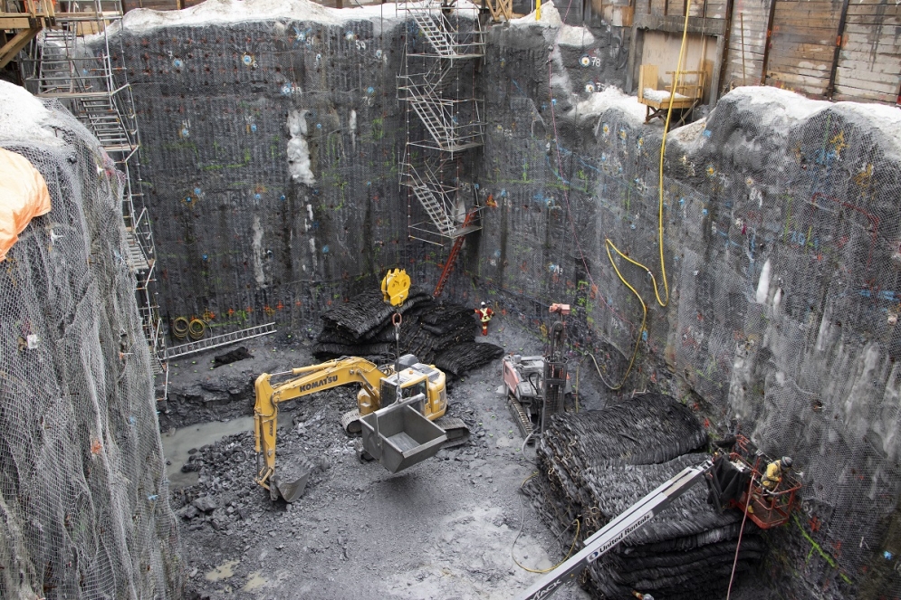 Excavation de la station Édouard-Montpetit - Février 2019