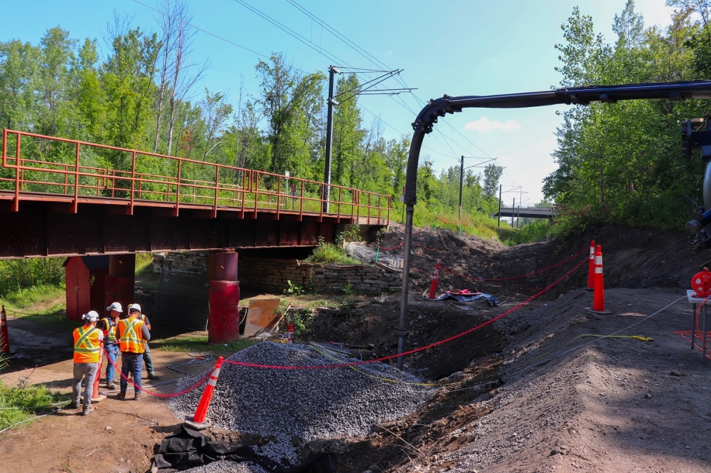Pieutage pour doubler les voies au Bois-de-Liesse - Août 2019
