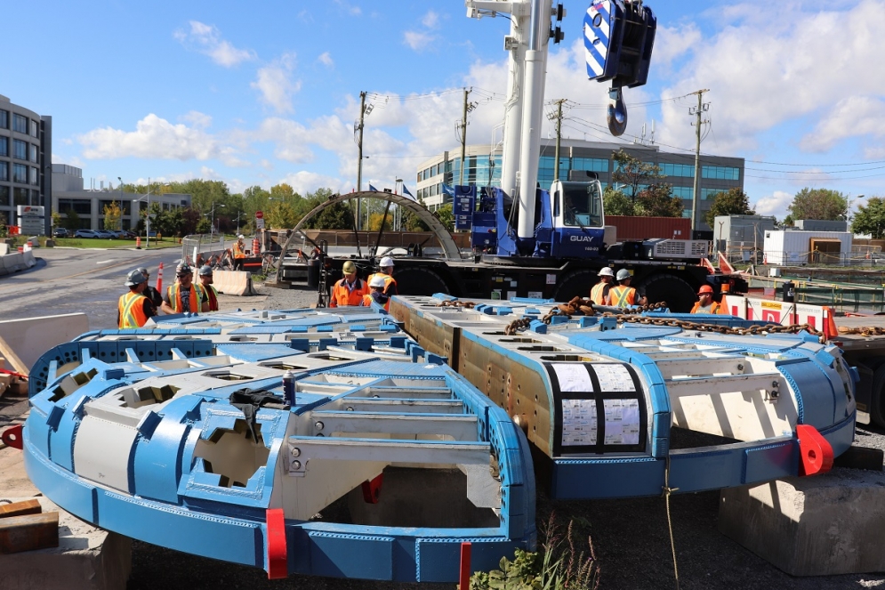Livraison du tunnelier au Technoparc - Septembre 2019