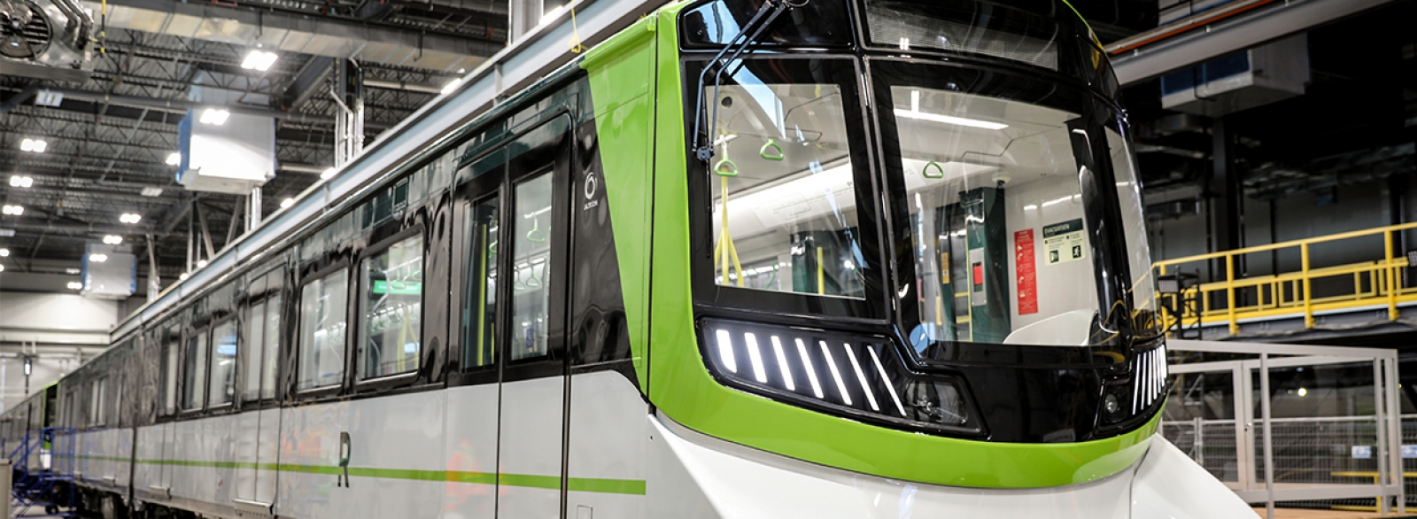 La maquette de la voiture du REM au musée Exporail