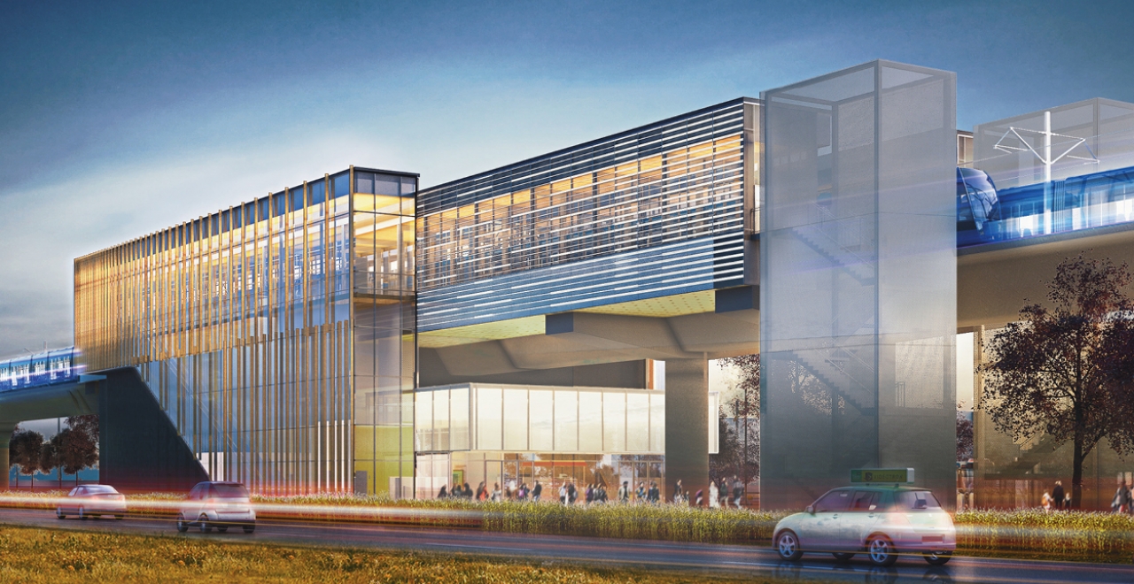 Step 6: Station construction. This phase will begin later in 2022, once the elevated structure is complete. It will take another several months to build the wood and glass stations, to revitalize the sites (public and green spaces around the stations), and complete the access roads.