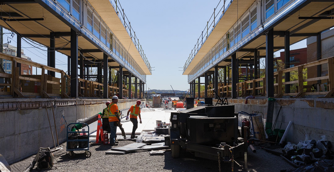 Progression of the Montpellier station in the centre of Montreal | Montpellier Station - May 2021
