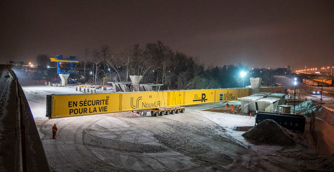 November 2021 and March 2022: Moving the launching gantries... on the way to the final sprint to the airport and in the Pierrefonds-Roxboro sector.