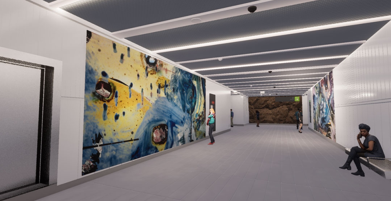 A total of 5 artworks will punctuate the route within the Édouard-Montpetit station.