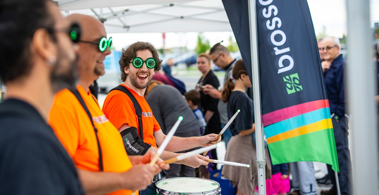 Festivities in Brossard near Brossard and Du Quartier stations