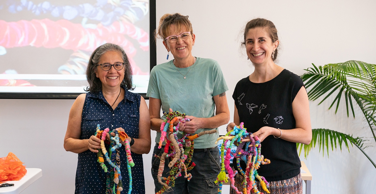 Les artistes Maria-Claudia Quijano, Linda Coté et Sonia Frangeul © Alexis Bellavance