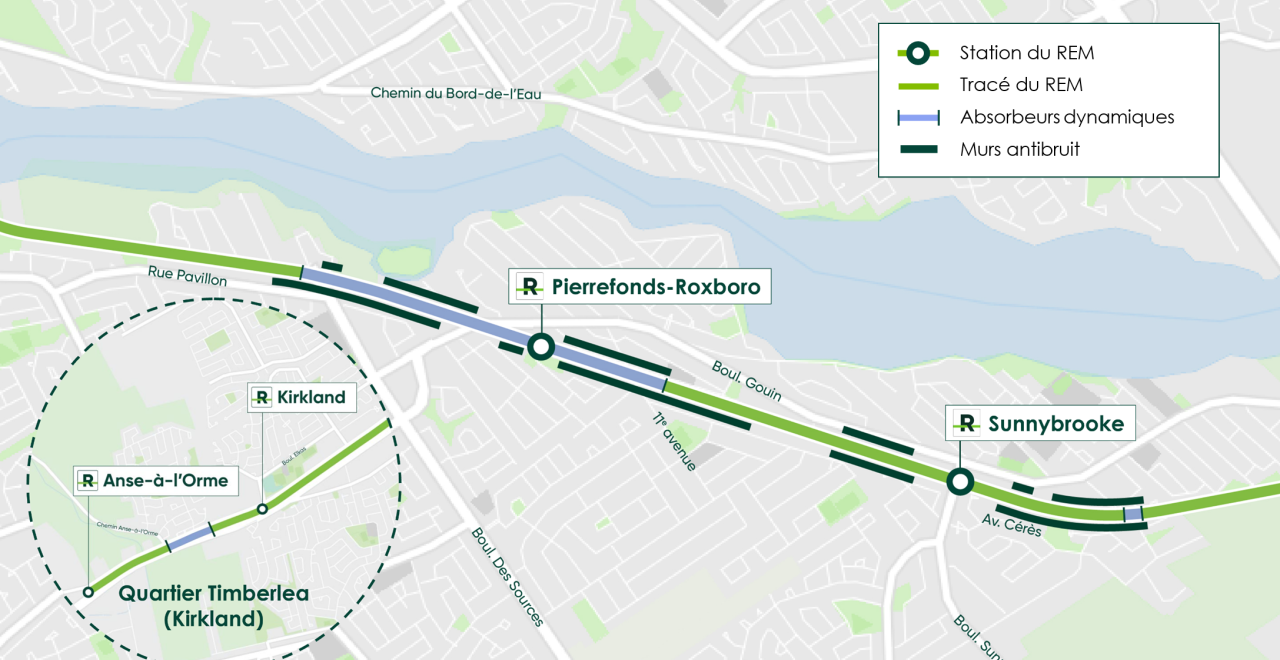 Localisation de l’ensemble des mesures d’atténuation actuelles et à venir dans ces secteurs .