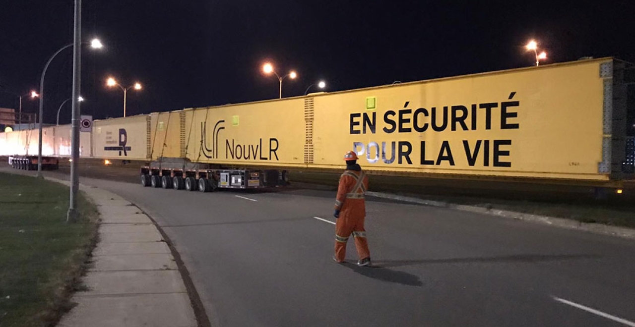 The beams took exit 55 of Highway 40 West to reach Des Sources Boulevard North. 