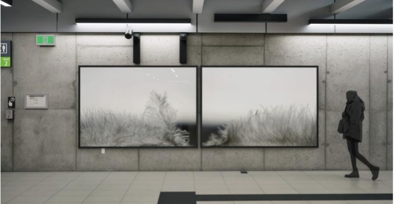 Series of nine photographs entitled La légèreté des horizons by Éliane Excoffier.