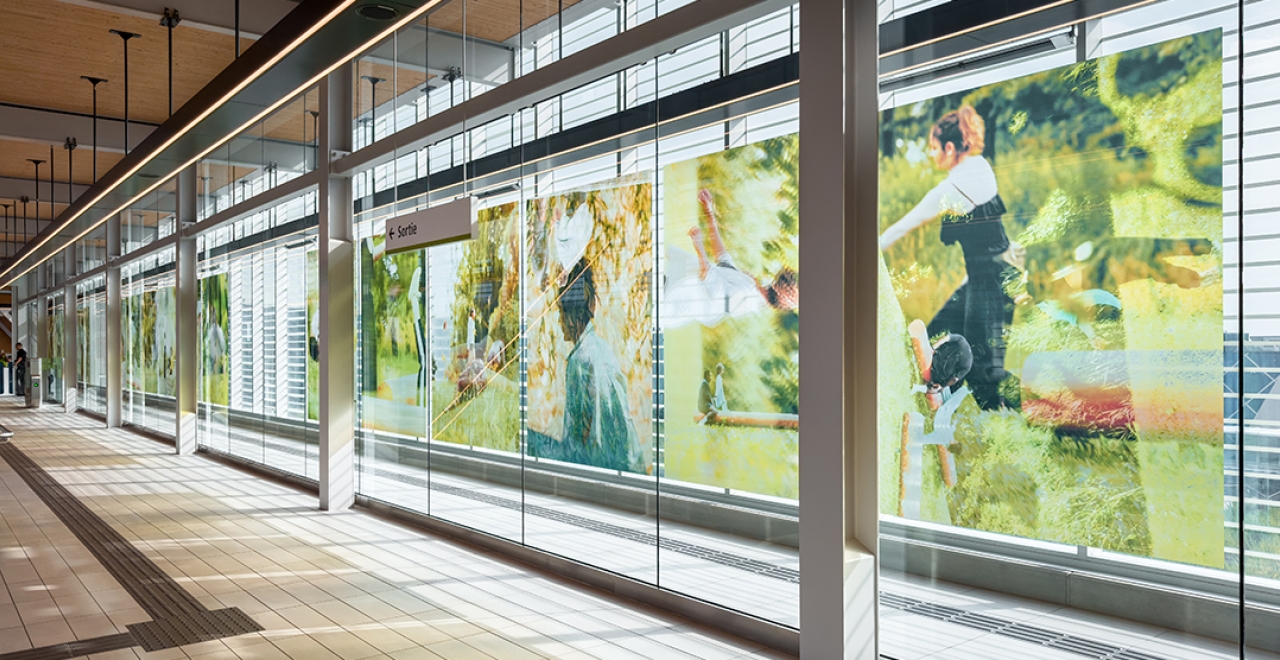 The work Oxygène between Du Quartier station and Brossard’s Grand Parc Urbain.
