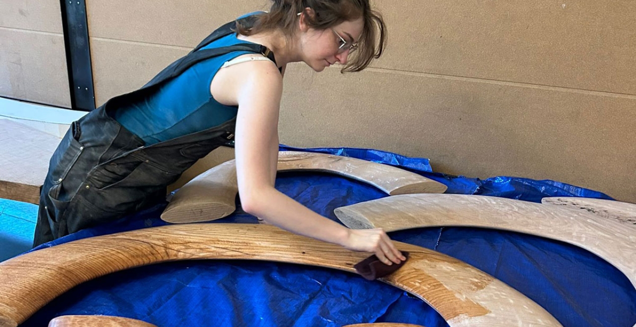 The artwork being created.