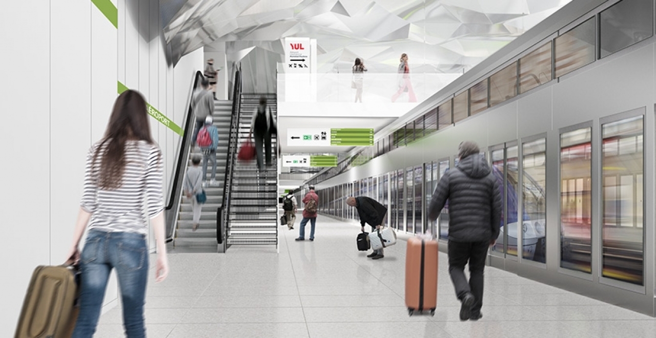 YUL-Montréal-Trudeau-Airport Station. The REM will provide fast and direct service to Montréal-Trudeau Airport. It will take about 25 minutes to get there from downtown. This station is still under development by Aéroports de Montréal (ADM). 