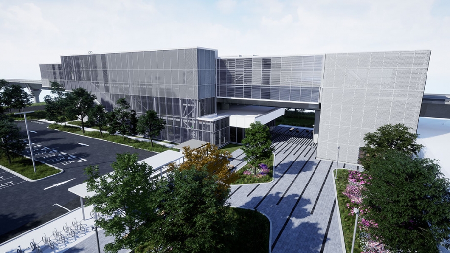Architectural rendering of the Fairview–Pointe-Claire Station